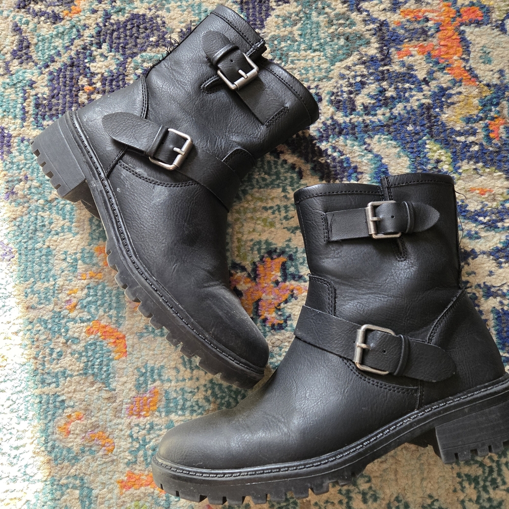 American Eagle Outfitters Black Moto Boots